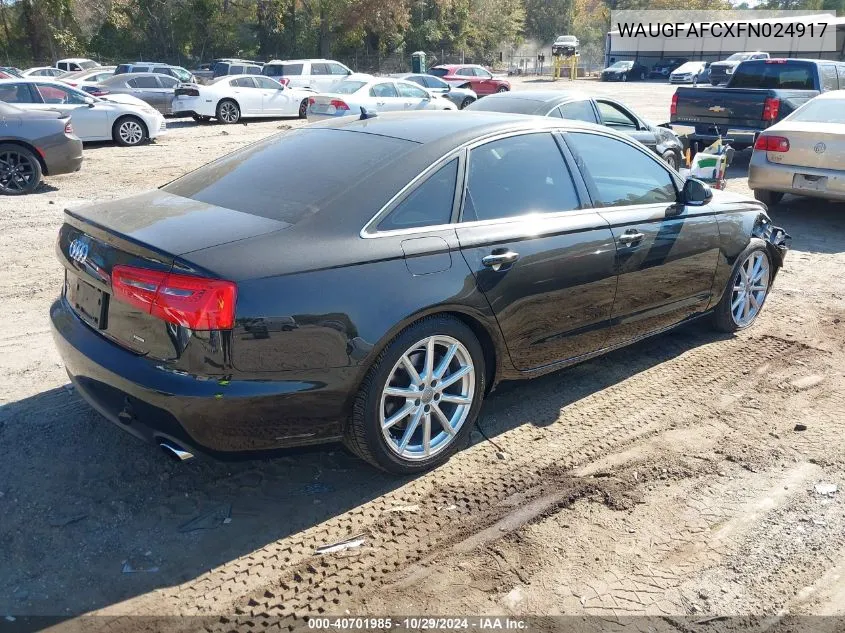 2015 Audi A6 2.0T Premium VIN: WAUGFAFCXFN024917 Lot: 40701985