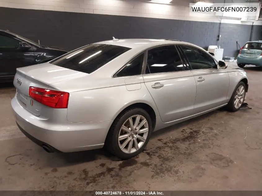 2015 Audi A6 2.0T Premium VIN: WAUGFAFC6FN007239 Lot: 40724678