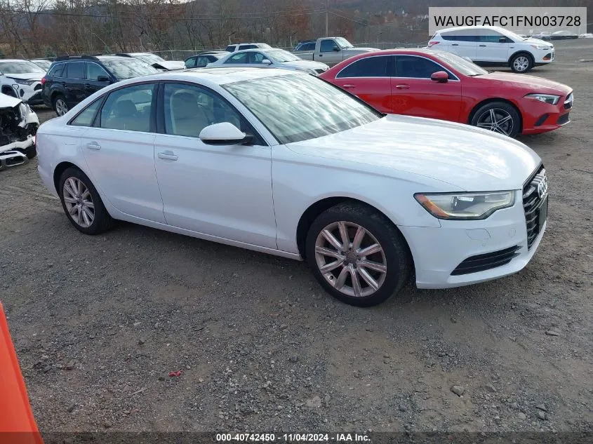 2015 Audi A6 2.0T Premium VIN: WAUGFAFC1FN003728 Lot: 40742450