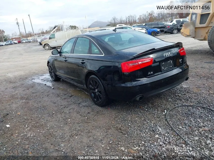 2015 Audi A6 2.0T Premium VIN: WAUGFAFC1FN011456 Lot: 40750915