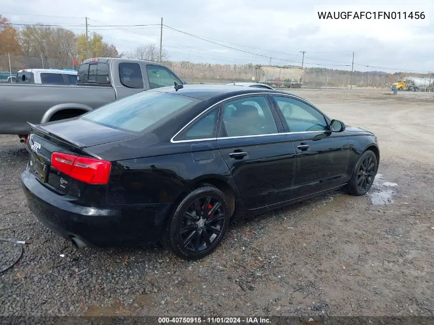 2015 Audi A6 2.0T Premium VIN: WAUGFAFC1FN011456 Lot: 40750915