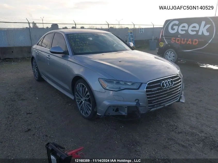 2016 Audi A6 Quattro Prog/Technik S Ln VIN: WAUJGAFC5GN140529 Lot: 12160359