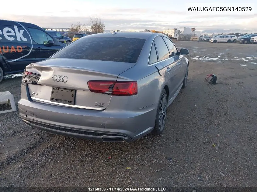 2016 Audi A6 Quattro Prog/Technik S Ln VIN: WAUJGAFC5GN140529 Lot: 12160359