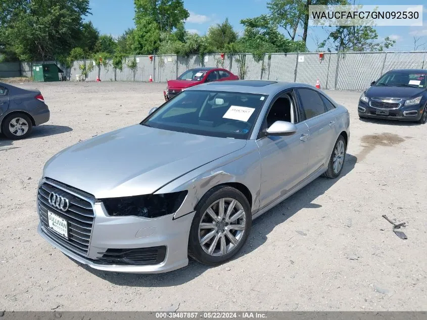 2016 Audi A6 2.0T Premium VIN: WAUCFAFC7GN092530 Lot: 39487857