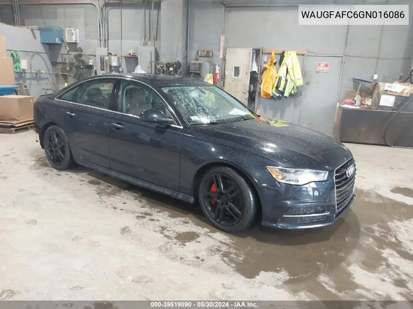 2016 Audi A6 2.0T Premium Plus VIN: WAUGFAFC6GN016086 Lot: 39519090