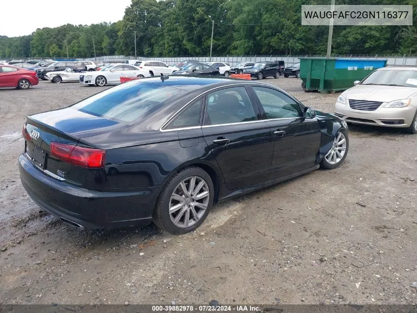 2016 Audi A6 2.0T Premium Plus VIN: WAUGFAFC2GN116377 Lot: 39882978