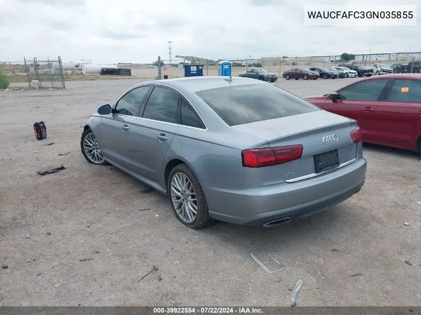 2016 Audi A6 2.0T Premium VIN: WAUCFAFC3GN035855 Lot: 39922554