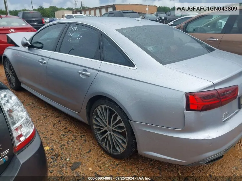 WAUGFAFC1GN043809 2016 Audi A6 2.0T Premium Plus