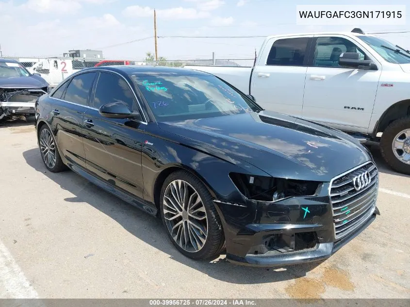 2016 Audi A6 3.0T Premium Plus VIN: WAUFGAFC3GN171915 Lot: 39956725