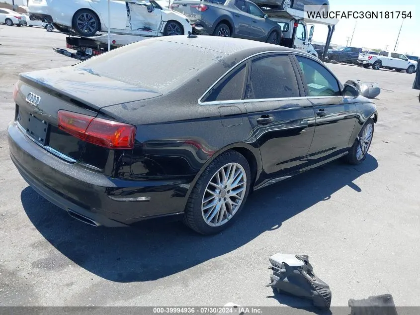 WAUCFAFC3GN181754 2016 Audi A6 2.0T Premium