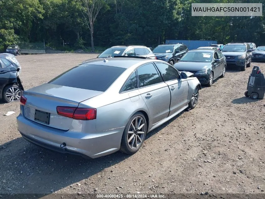 2016 Audi A6 3.0T Premium Plus VIN: WAUHGAFC5GN001421 Lot: 40080425