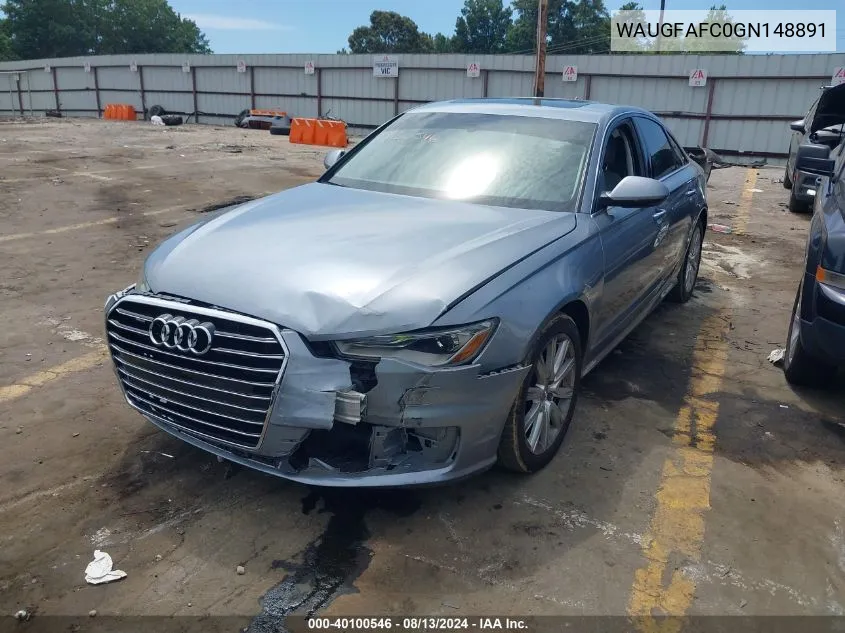 2016 Audi A6 2.0T Premium Plus VIN: WAUGFAFC0GN148891 Lot: 40100546