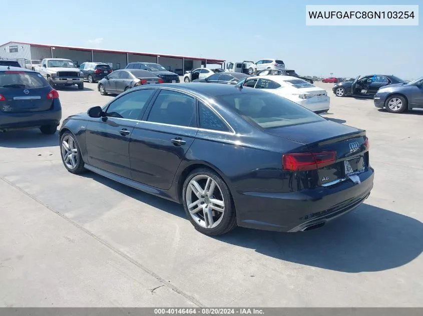 2016 Audi A6 3.0T Premium Plus VIN: WAUFGAFC8GN103254 Lot: 40146464