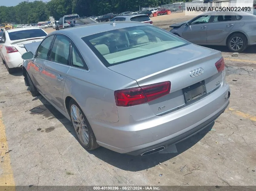 2016 Audi A6 2.0T Premium Plus VIN: WAUGFAFC5GN022493 Lot: 40190396