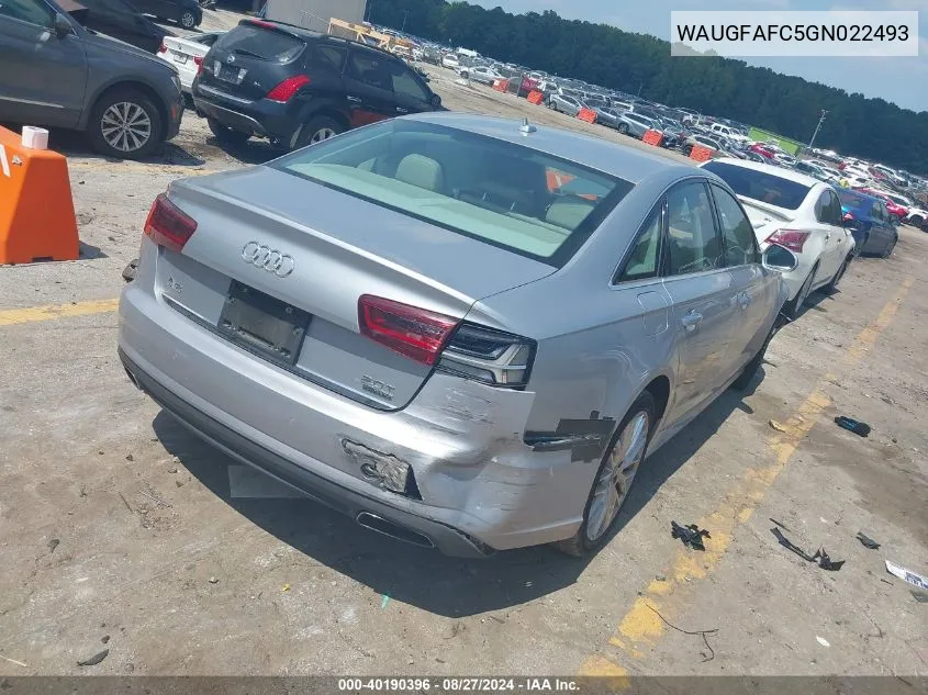 WAUGFAFC5GN022493 2016 Audi A6 2.0T Premium Plus