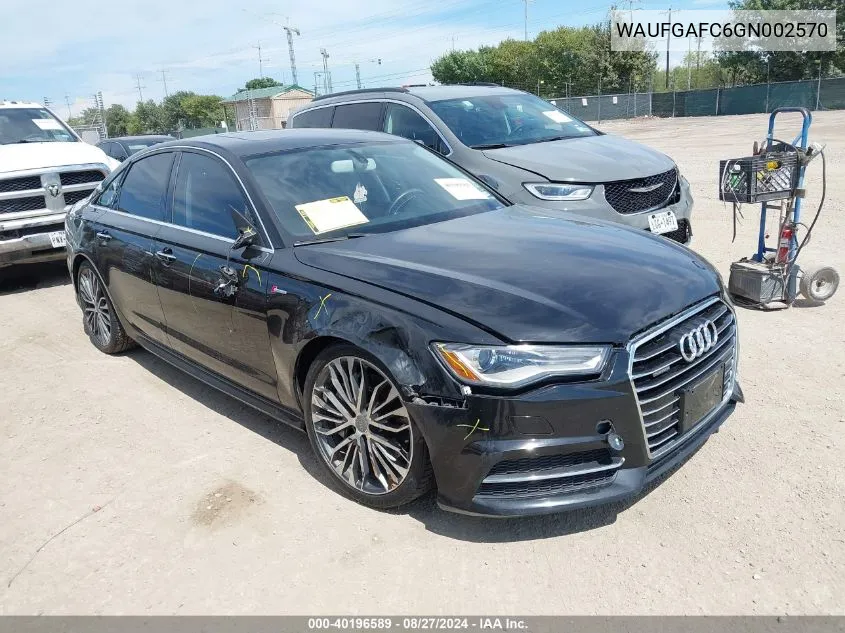 2016 Audi A6 3.0T Premium Plus VIN: WAUFGAFC6GN002570 Lot: 40196589