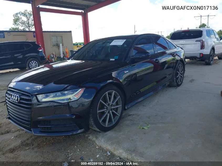 WAUFGAFCXGN017136 2016 Audi A6 3.0T Premium Plus