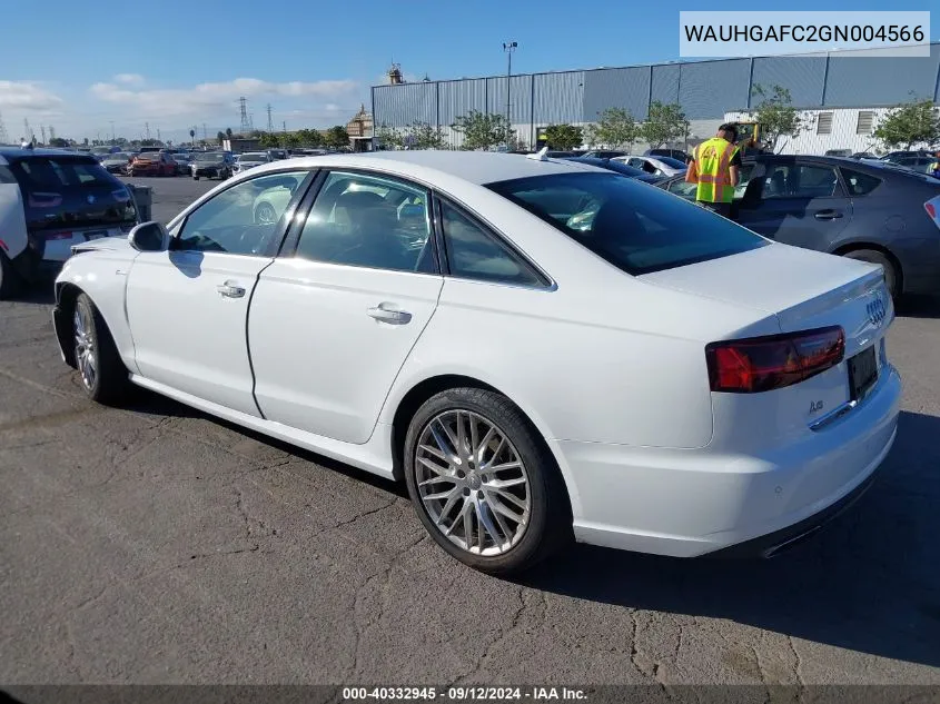 2016 Audi A6 Prestige VIN: WAUHGAFC2GN004566 Lot: 40332945