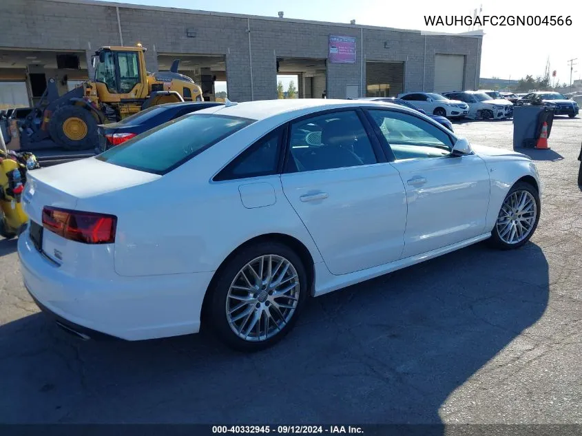 2016 Audi A6 Prestige VIN: WAUHGAFC2GN004566 Lot: 40332945