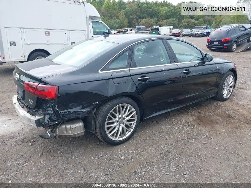 WAUFGAFC0GN004511 2016 Audi A6 3.0T Premium Plus