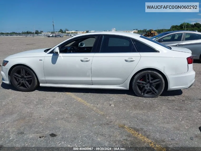 2016 Audi A6 2.0T Premium VIN: WAUCFAFC0GN060292 Lot: 40400967