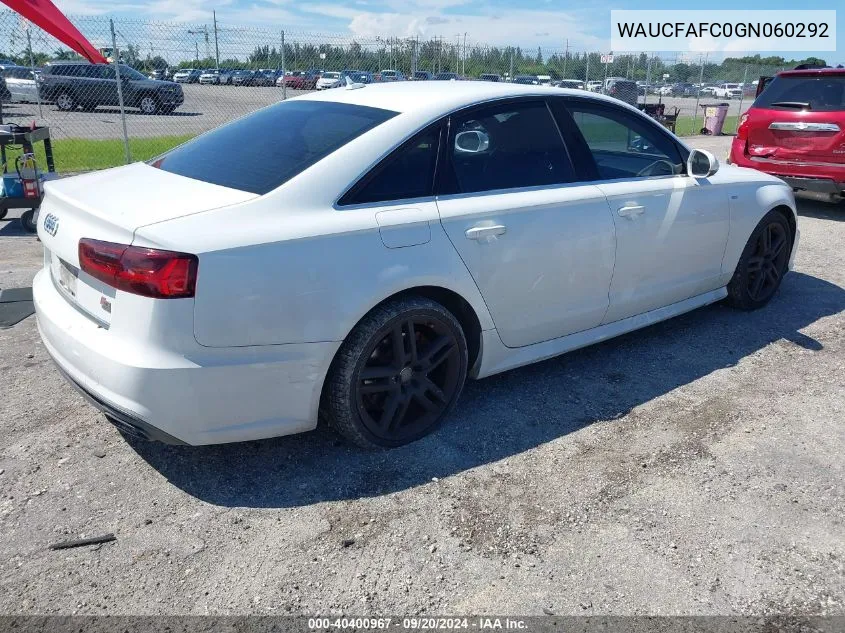 WAUCFAFC0GN060292 2016 Audi A6 2.0T Premium