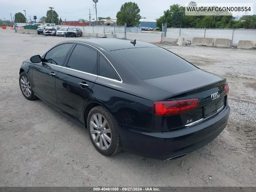 2016 Audi A6 2.0T Premium Plus VIN: WAUGFAFC6GN008554 Lot: 40461058