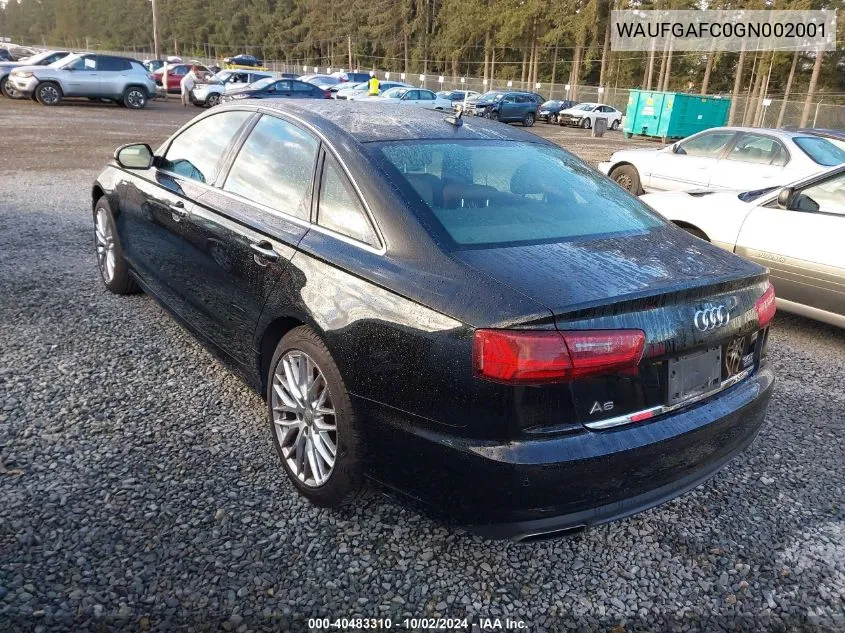 WAUFGAFC0GN002001 2016 Audi A6 3.0T Premium Plus