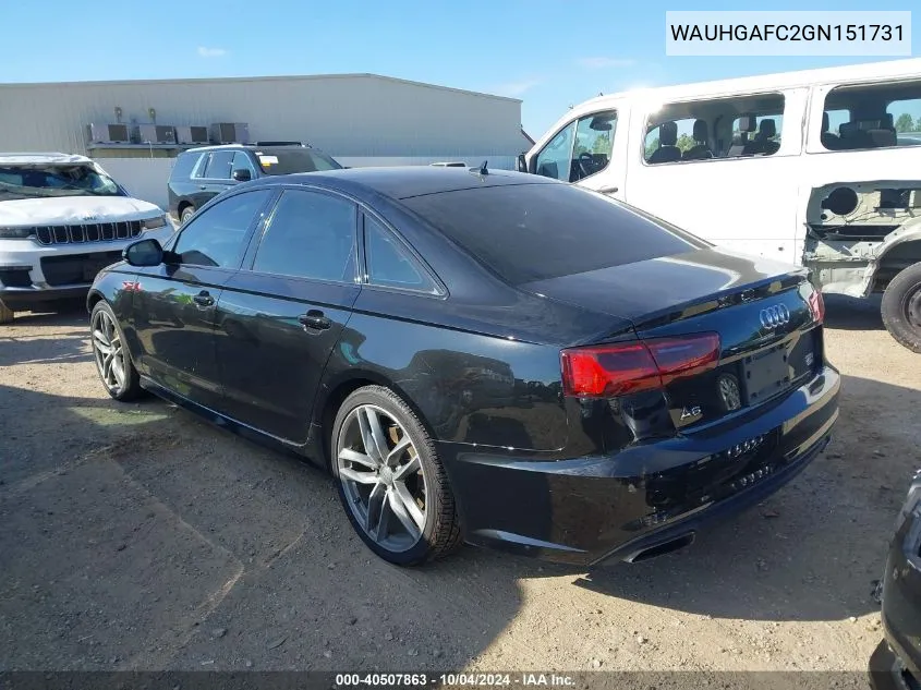 2016 Audi A6 3.0T Premium Plus VIN: WAUHGAFC2GN151731 Lot: 40507863