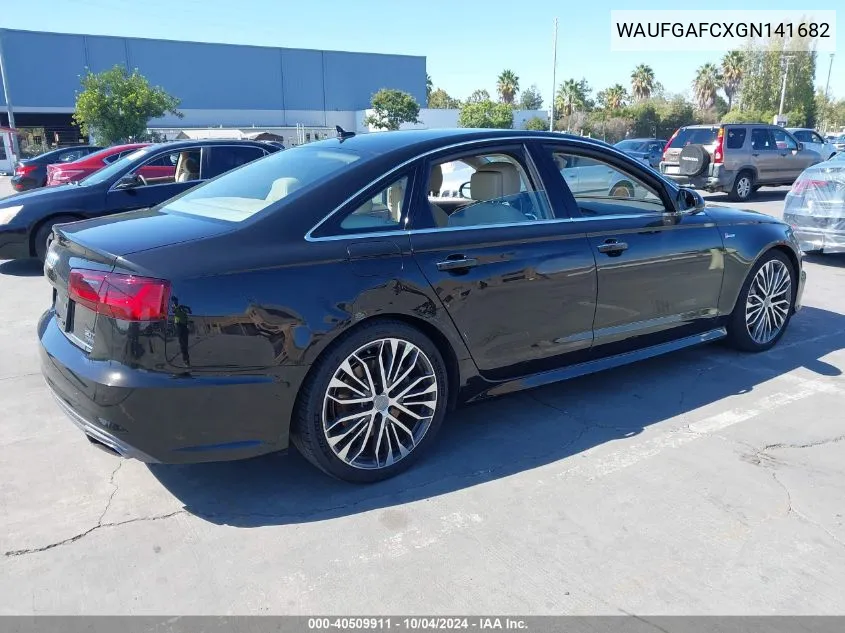 2016 Audi A6 3.0T Premium Plus VIN: WAUFGAFCXGN141682 Lot: 40509911