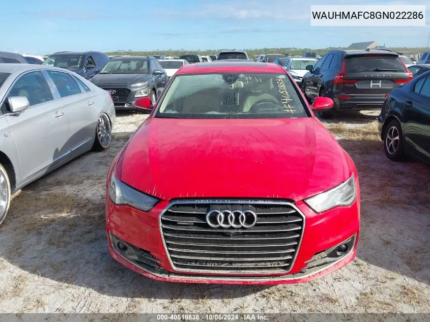 2016 Audi A6 Prestige VIN: WAUHMAFC8GN022286 Lot: 40518838