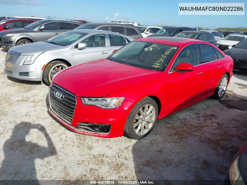 2016 Audi A6 Prestige VIN: WAUHMAFC8GN022286 Lot: 40518838