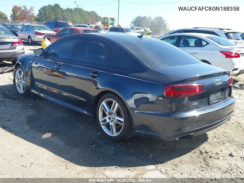 2016 Audi A6 2.0T Premium VIN: WAUCFAFC8GN188358 Lot: 40657499