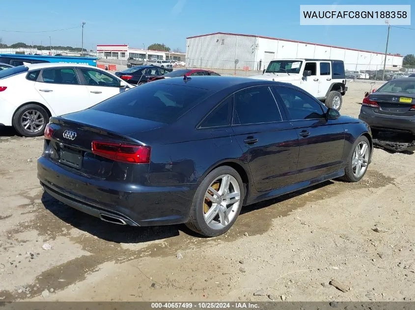 2016 Audi A6 2.0T Premium VIN: WAUCFAFC8GN188358 Lot: 40657499