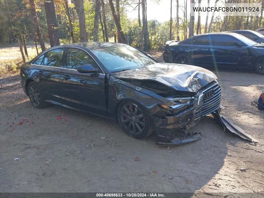 2016 Audi A6 2.0T Premium VIN: WAUCFAFC8GN011924 Lot: 40698633