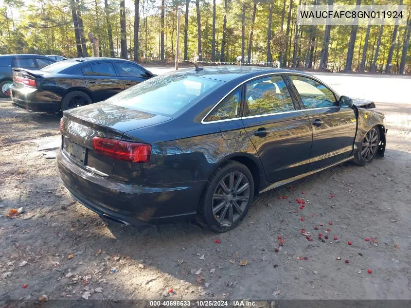 2016 Audi A6 2.0T Premium VIN: WAUCFAFC8GN011924 Lot: 40698633