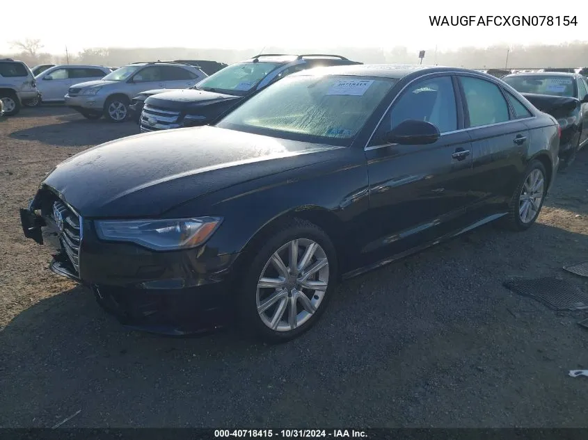 2016 Audi A6 2.0T Premium Plus VIN: WAUGFAFCXGN078154 Lot: 40718415