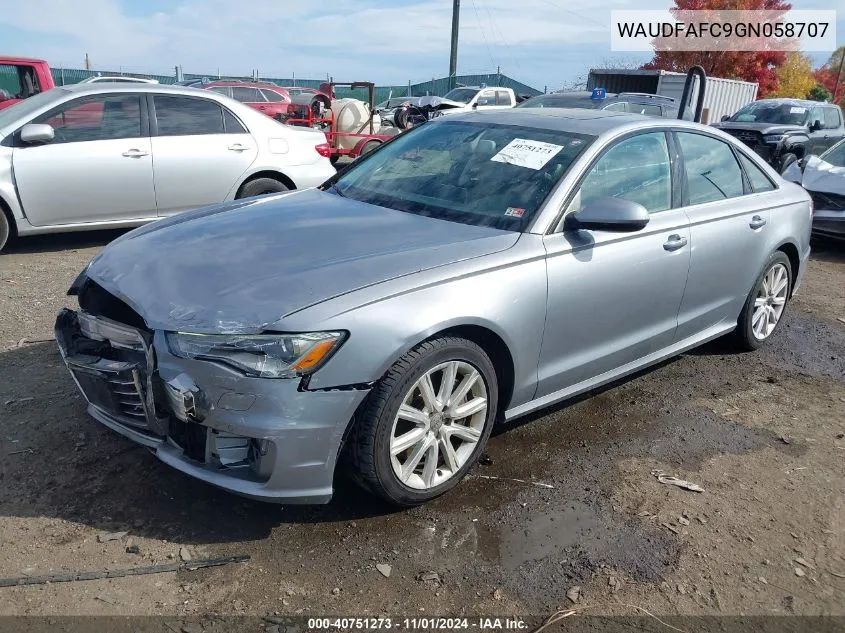 2016 Audi A6 2.0T Premium Plus VIN: WAUDFAFC9GN058707 Lot: 40751273