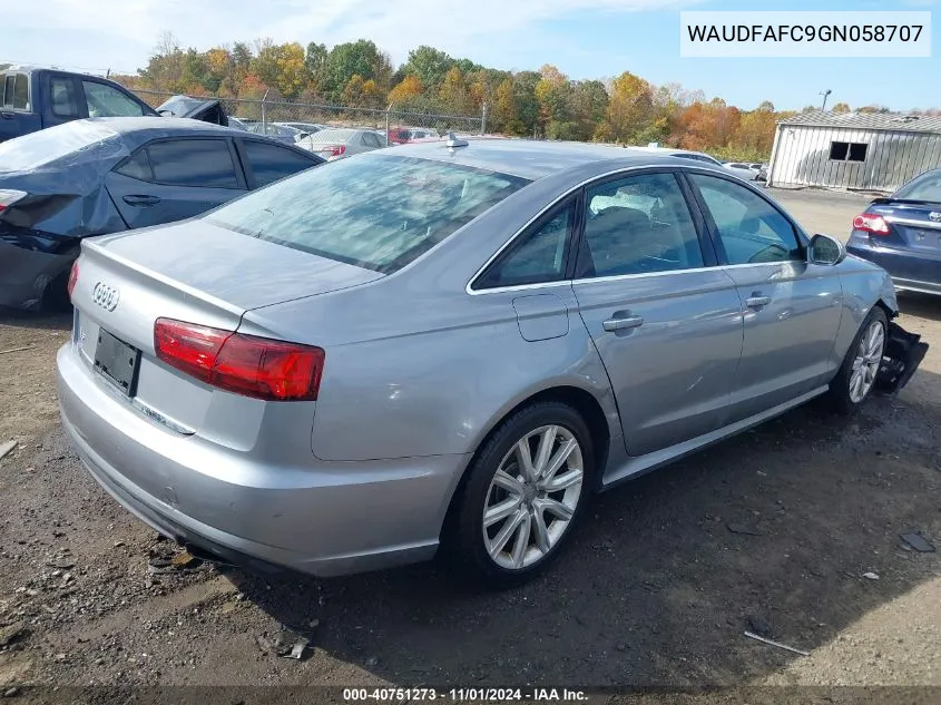 2016 Audi A6 2.0T Premium Plus VIN: WAUDFAFC9GN058707 Lot: 40751273