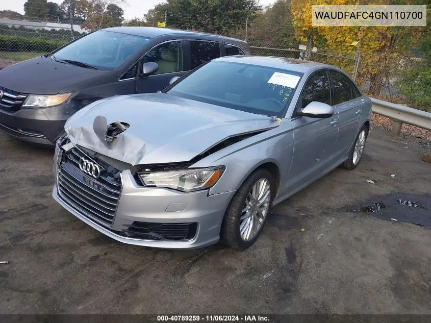 2016 Audi A6 2.0T Premium Plus VIN: WAUDFAFC4GN110700 Lot: 40789259