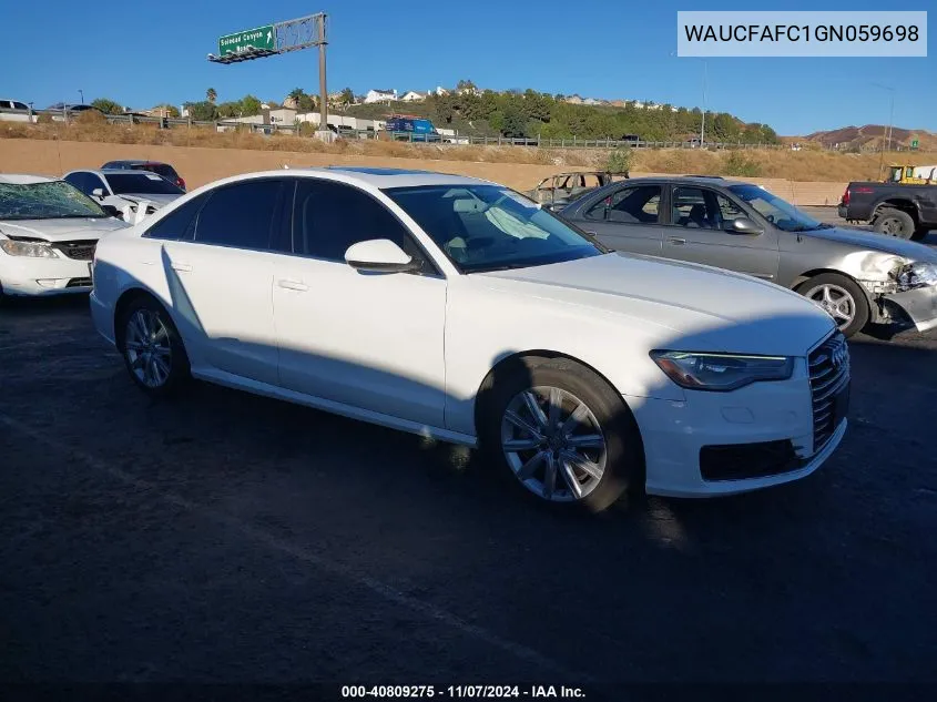 2016 Audi A6 2.0T Premium VIN: WAUCFAFC1GN059698 Lot: 40809275