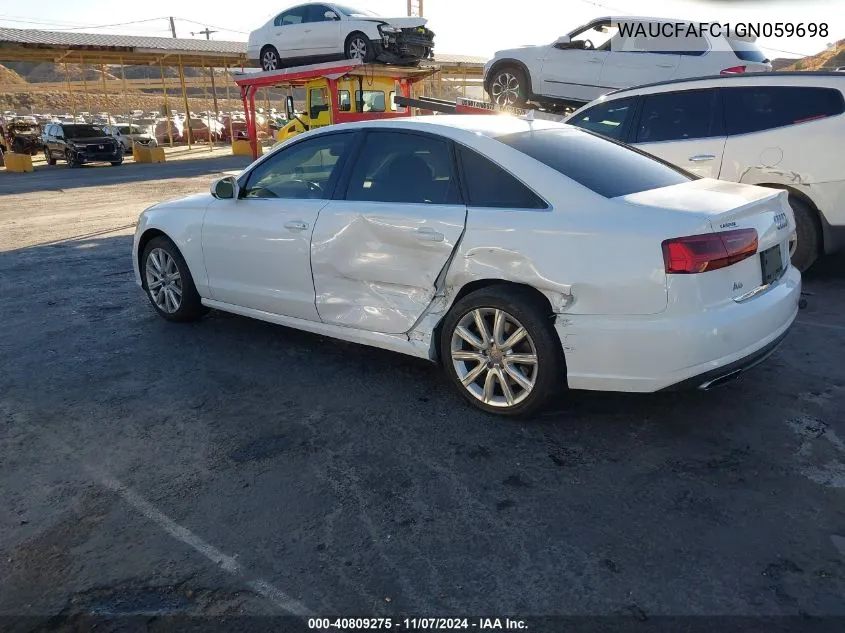 2016 Audi A6 2.0T Premium VIN: WAUCFAFC1GN059698 Lot: 40809275