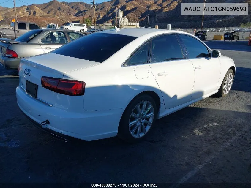 2016 Audi A6 2.0T Premium VIN: WAUCFAFC1GN059698 Lot: 40809275