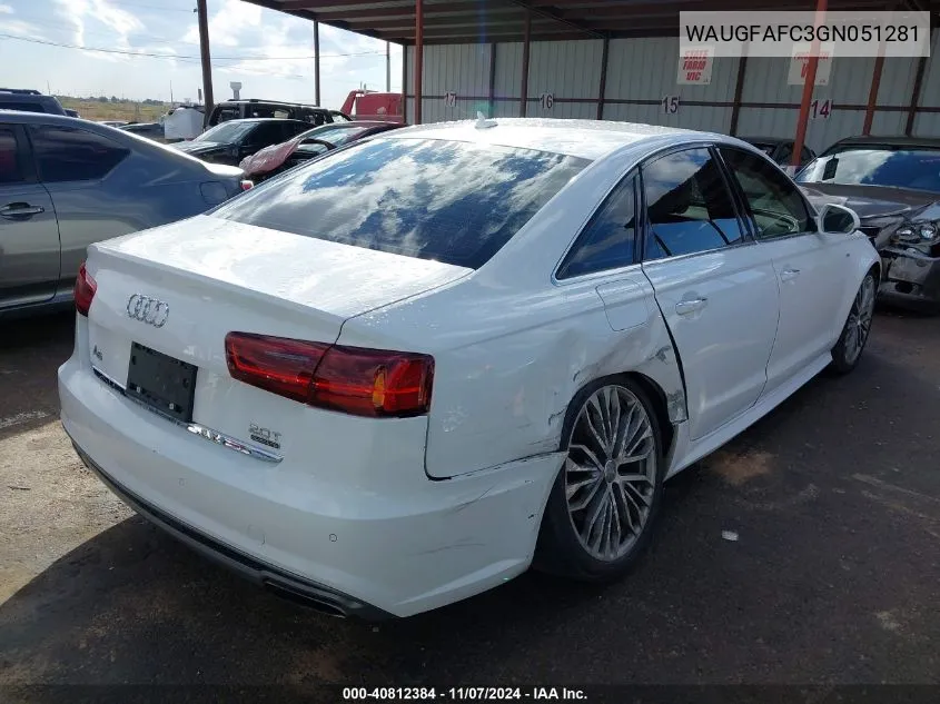 2016 Audi A6 2.0T Premium Plus VIN: WAUGFAFC3GN051281 Lot: 40812384