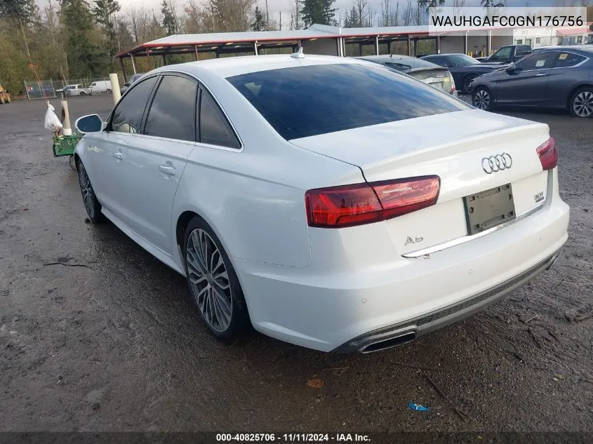 2016 Audi A6 3.0T Premium Plus VIN: WAUHGAFC0GN176756 Lot: 40825706