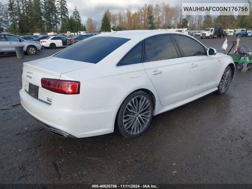 2016 Audi A6 3.0T Premium Plus VIN: WAUHGAFC0GN176756 Lot: 40825706