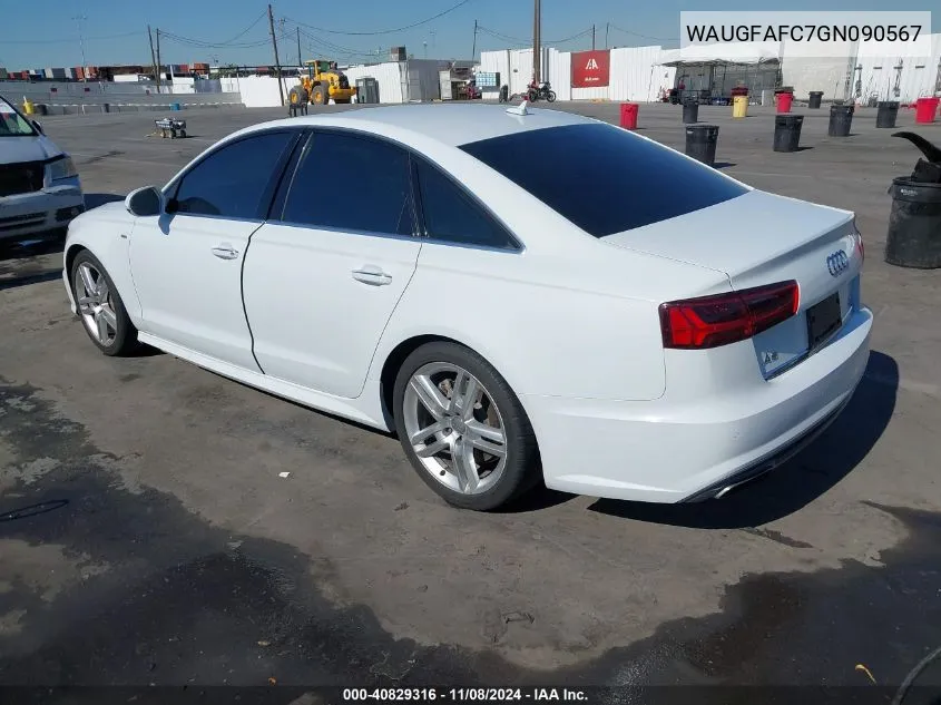 2016 Audi A6 2.0T Premium Plus VIN: WAUGFAFC7GN090567 Lot: 40829316