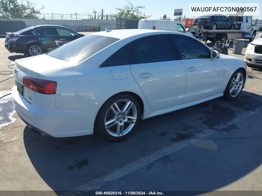 2016 Audi A6 2.0T Premium Plus VIN: WAUGFAFC7GN090567 Lot: 40829316