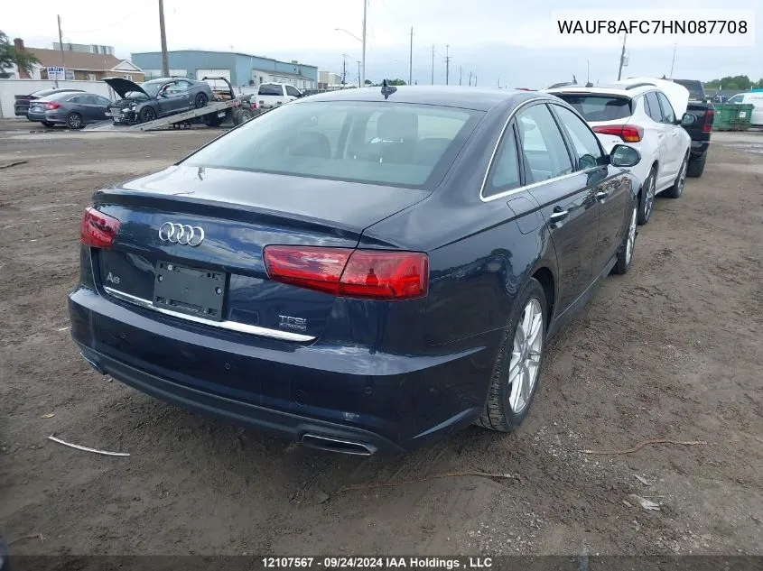 2017 Audi A6 Premium VIN: WAUF8AFC7HN087708 Lot: 12107567