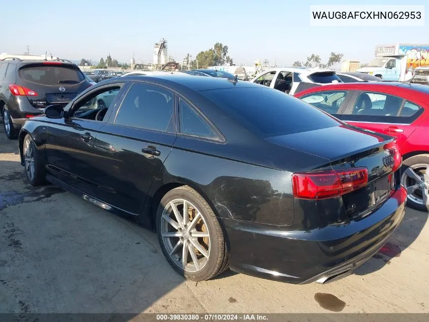 2017 Audi A6 2.0T Premium VIN: WAUG8AFCXHN062953 Lot: 39830380